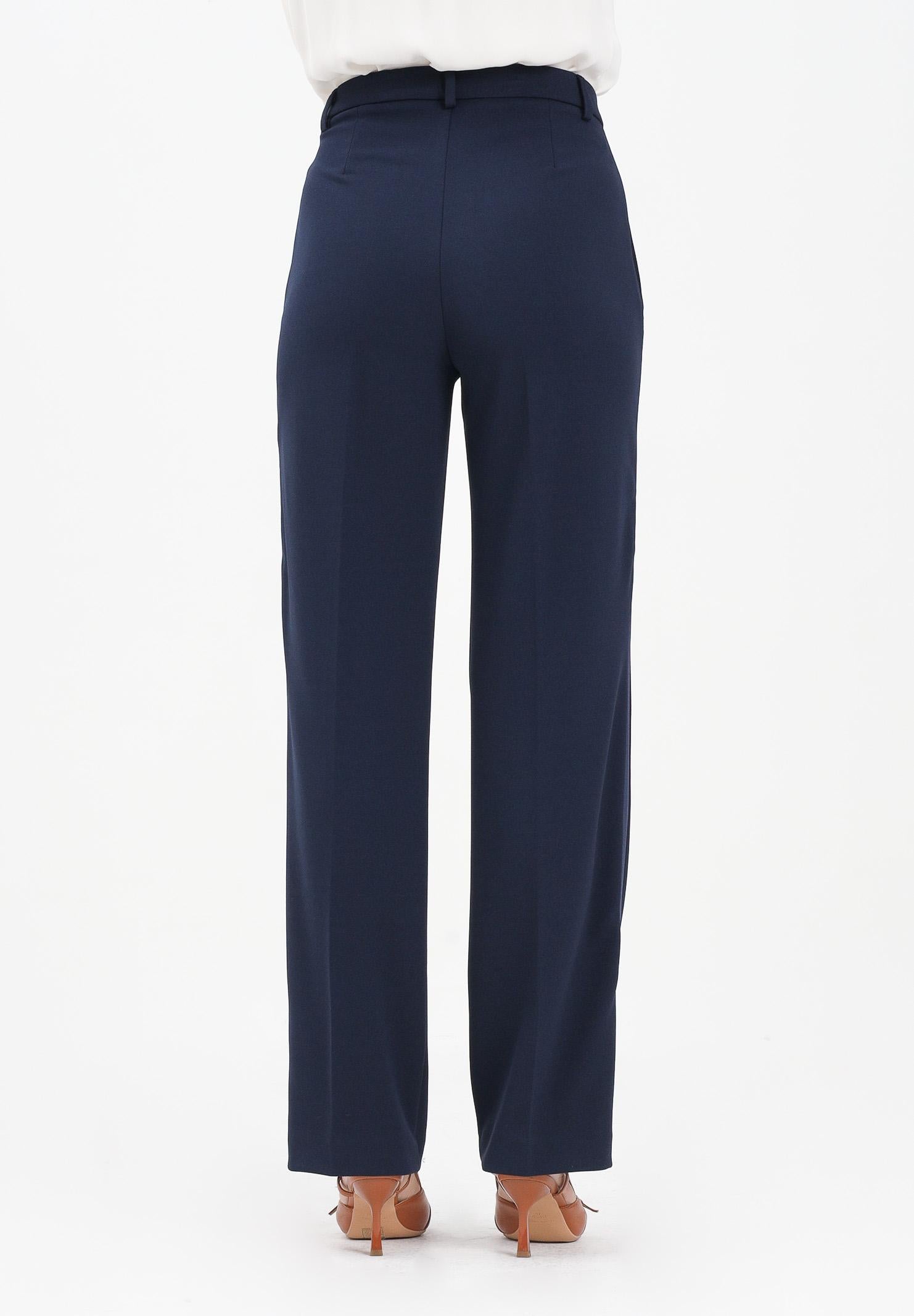 VICOLO Pantalone elegante blu da donna con bande laterali in raso TF0305 A89 VICOLO 