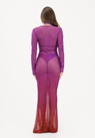 F**K Abito lungo sfumato viola e rosso da donna FK26-SW1858X81 . F**K 