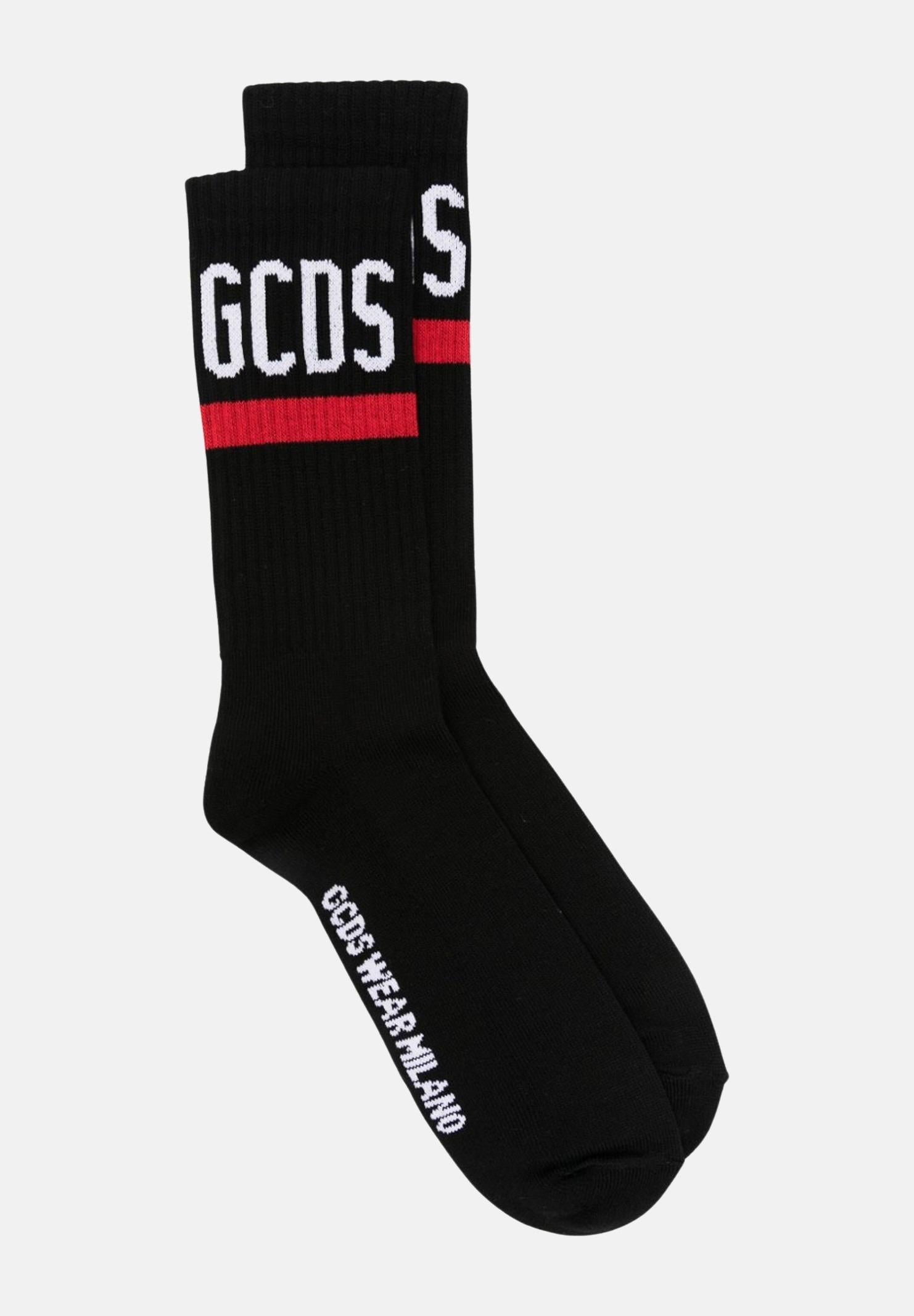 GCDS Calzini neri per uomo e donna con logo GCDS A2OU3800KC7 99 GCDS 