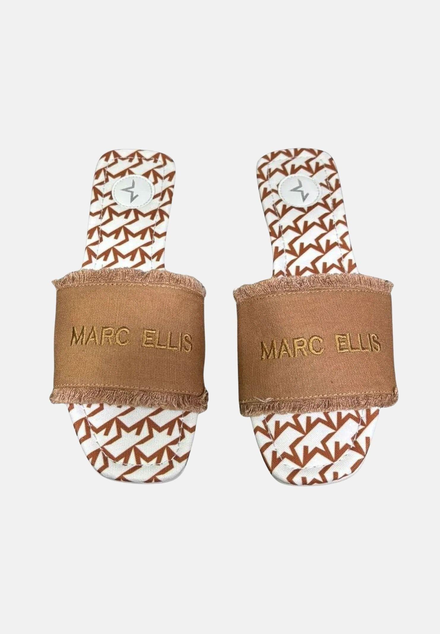 MARC ELLIS Ciabatte bianche e cuoio da donna con logo ME261C100 BRW MARC ELLIS 