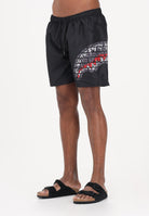 SPRAYGROUND Shorts mare nero da uomo con stampa shark laterale SP917BLK . SPRAYGROUND 