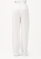 ELISABETTA FRANCHI Pantalone elegante avorio da donna con logo charm PA16761E2 360 ELISABETTA FRANCHI 