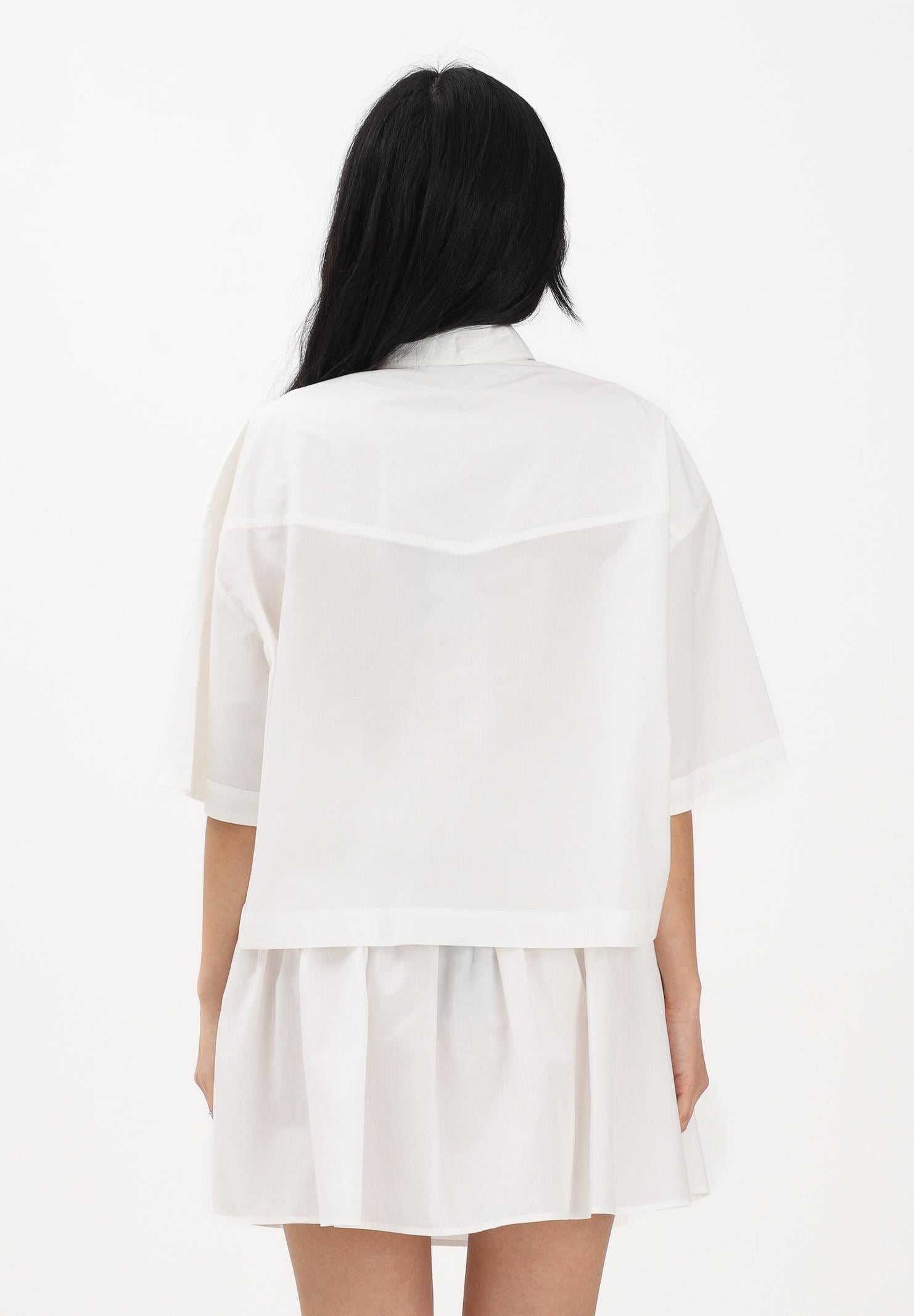 PINKO Camicia a manica corta bianca da donna con dettaglio gioiello 106826A2LD Z05 PINKO 