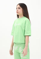 BARROW T-shirt a manica corta verde per donna e bambina con ricamo logo S5BKJGTH149 081 BARROW 