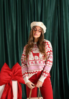 ONLY Maglioncino girocollo panna da donna dal fascino natalizio 15354832 Birch ONLY 