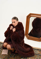 ELISABETTA FRANCHI Pelliccia lunga bordeaux da donna CP69A58E2 EA4 ELISABETTA FRANCHI 