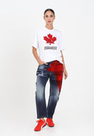 DSQUARED2 Jeans per donna, ragazzi e bambini in denim blu sfumato con stampa digitale DQ3101D0AEK DQ01 DSQUARED2 