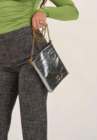 PINKO Borsa a tracolla argento da donna dalla forma a secchiello 105352A2OT KZ7Q PINKO 