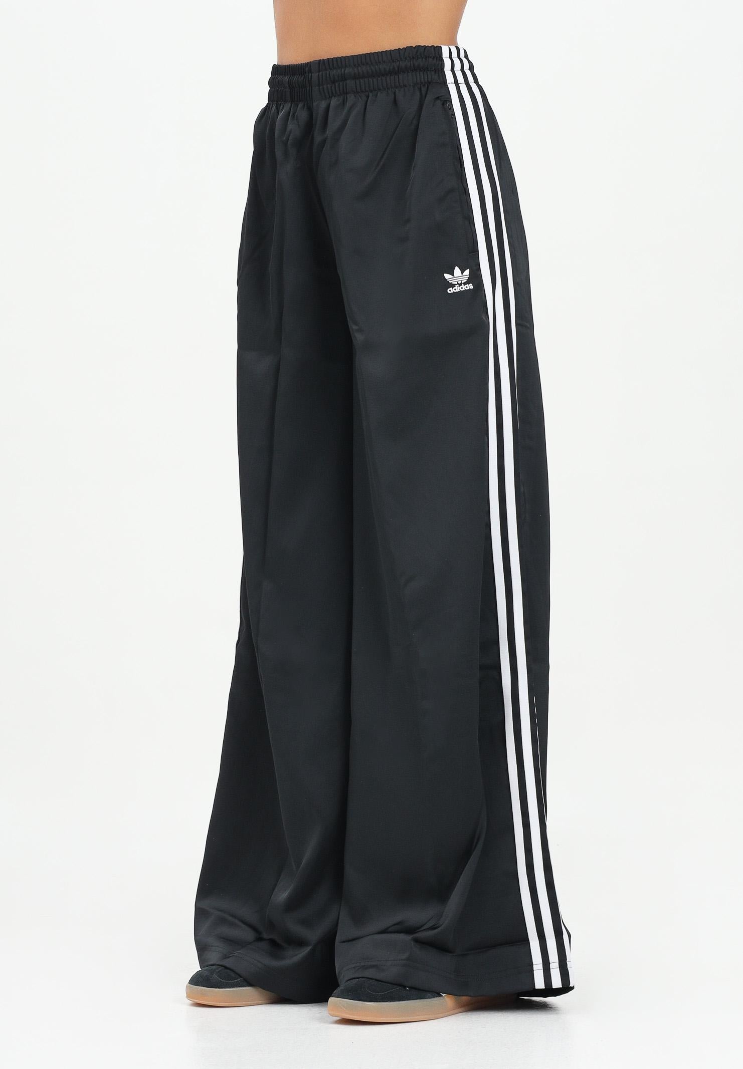 ADIDAS ORIGINALS Pantalone sportivo Adicolor Satin Wide Leg nero da donna IU2520  ADIDAS ORIGINALS 