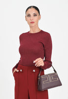 JDY Maglioncino girocollo bordeaux da donna realizzata in tessuto a costine con delicato filo lurex 15330569 MaroonBanner JDY 