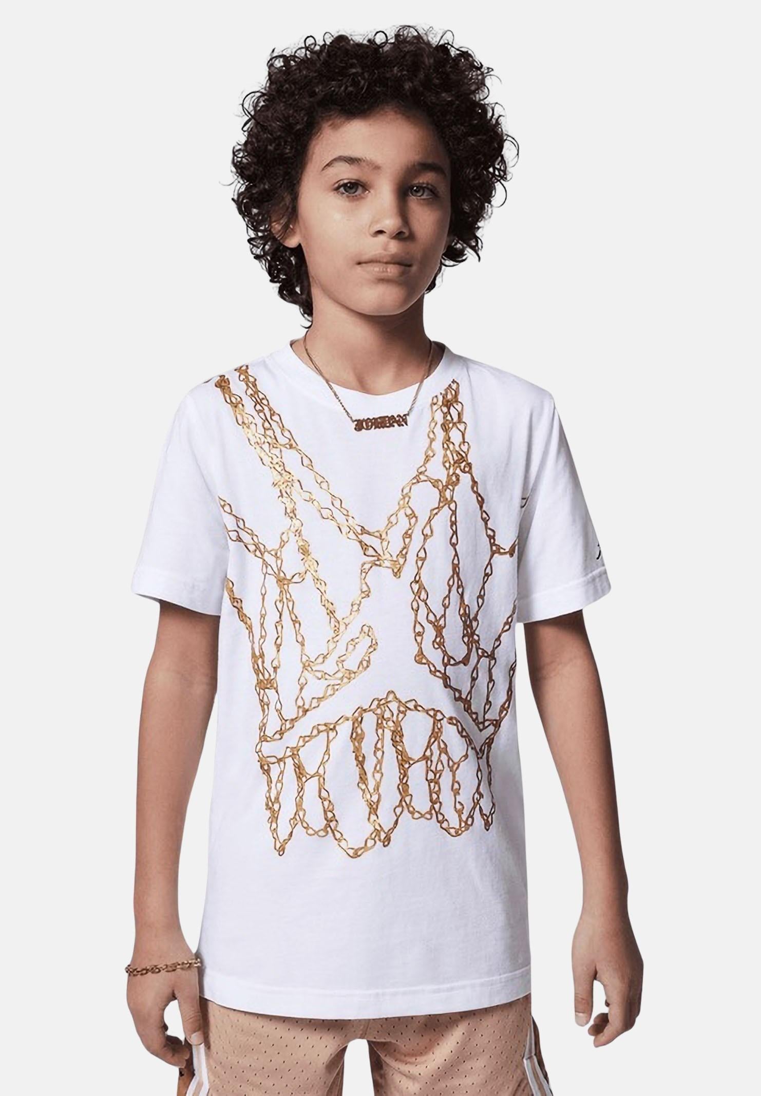 Jordan T-shirt a manica corta Chain bianca bambino
