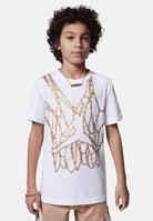 JORDAN T-shirt a manica corta Chain bianca da bambino 95D627 001 JORDAN 