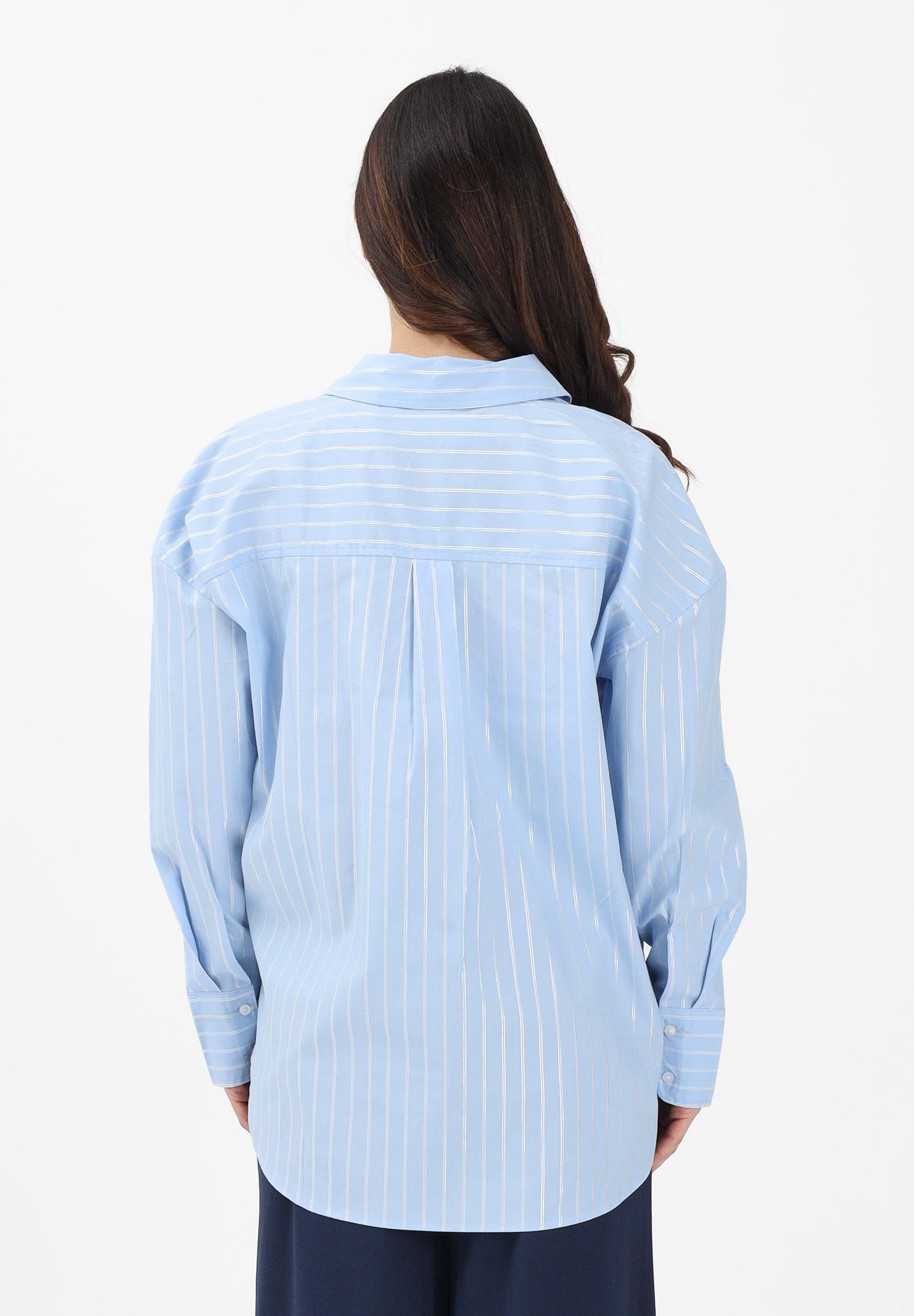 JDY Camicia a manica lunga azzurra da donna con sottili righe verticali 15359455 CHBL JDY 