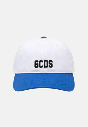 GCDS Cappello con visiera bianco e azzurro per uomo e donna con logo C1UJQN713T800 100E GCDS 