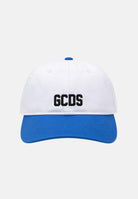 GCDS Cappello con visiera bianco e azzurro per uomo e donna con logo C1UJQN713T800 100E GCDS 