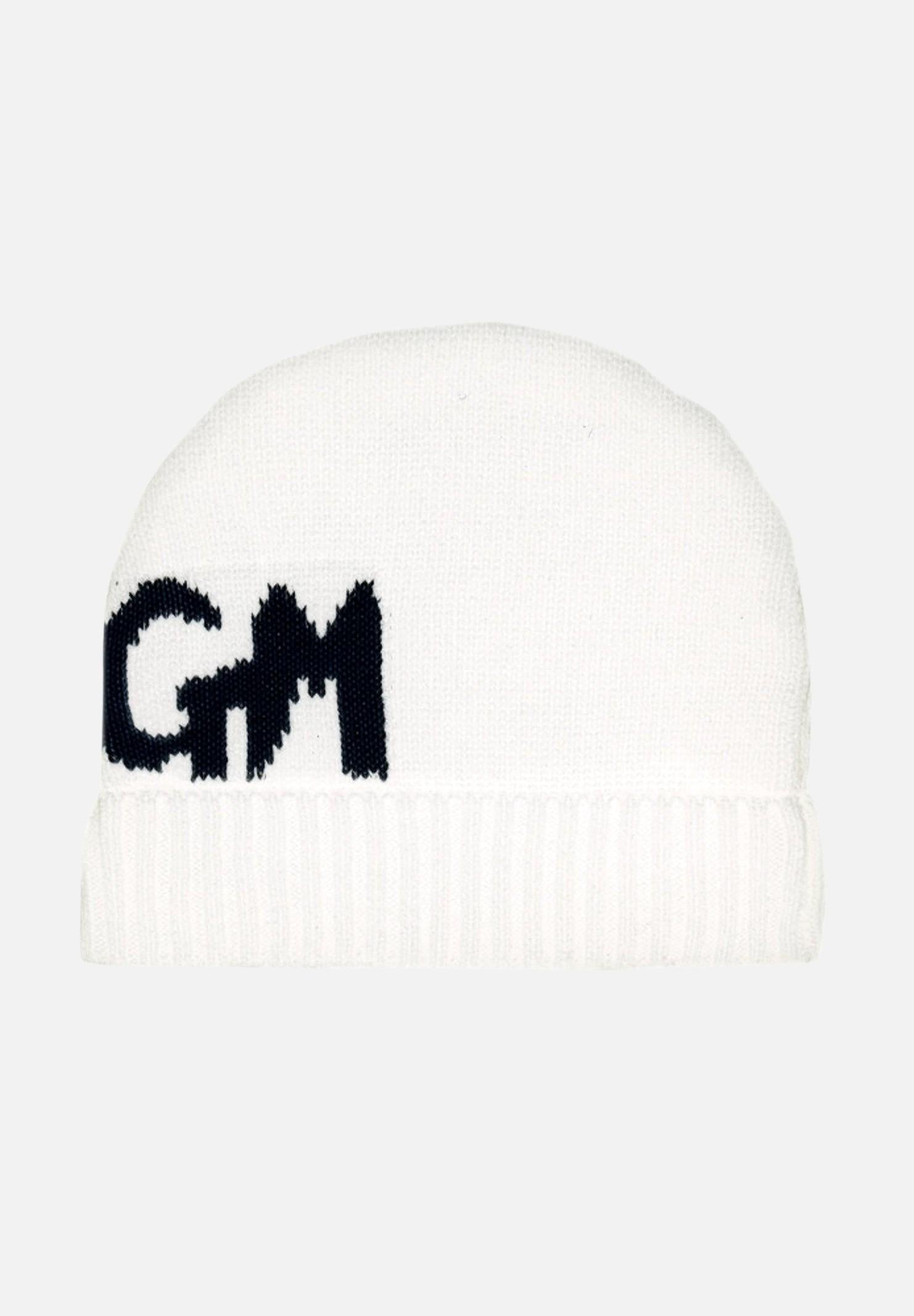 Berretto di lana crema per donna e bambina con ricamo logo F4MSJUHT077 013 MSGM 