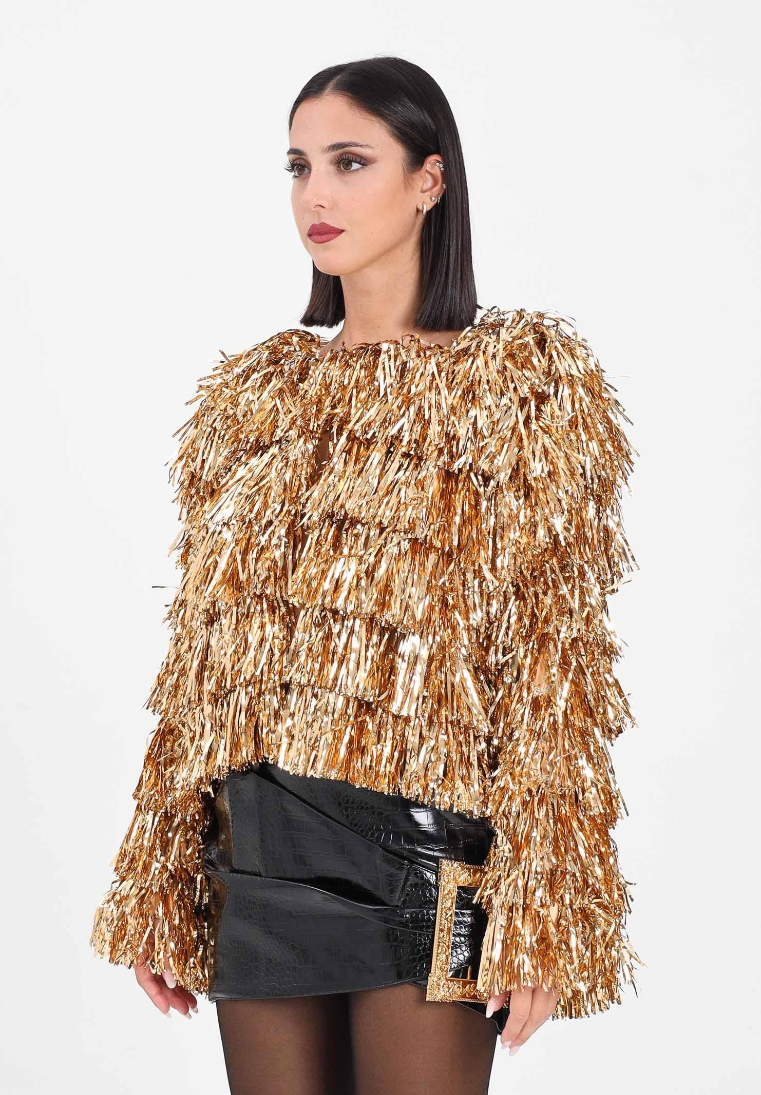 TPN Giacca oro da donna interamente ricoperta da frange ANDERSON402W5 U0 TPN 