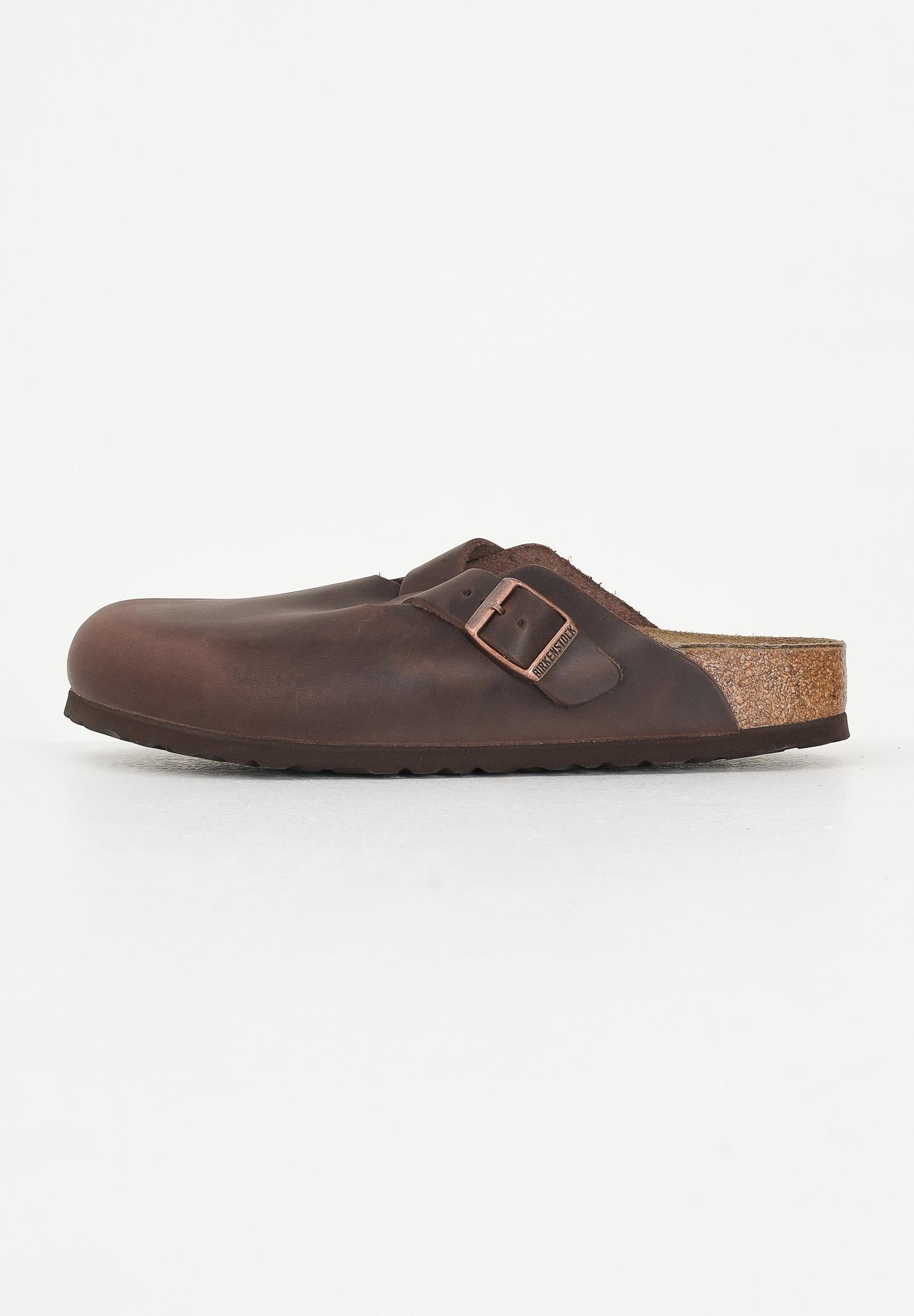 BIRKENSTOCK Ciabatte marroni per uomo e donna modello Boston 860133 . BIRKENSTOCK 