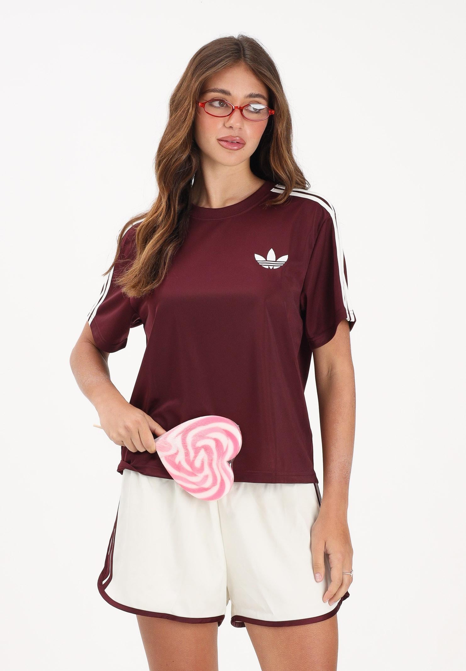 ADIDAS ORIGINALS T-shirt a manica corta FIREBIRD bordeaux da donna KD1349 . ADIDAS ORIGINALS 
