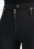 ELISABETTA FRANCHI Pantalone elegante nero da donna in doppio crêpe<BR/> PA10856E2 110 ELISABETTA FRANCHI 
