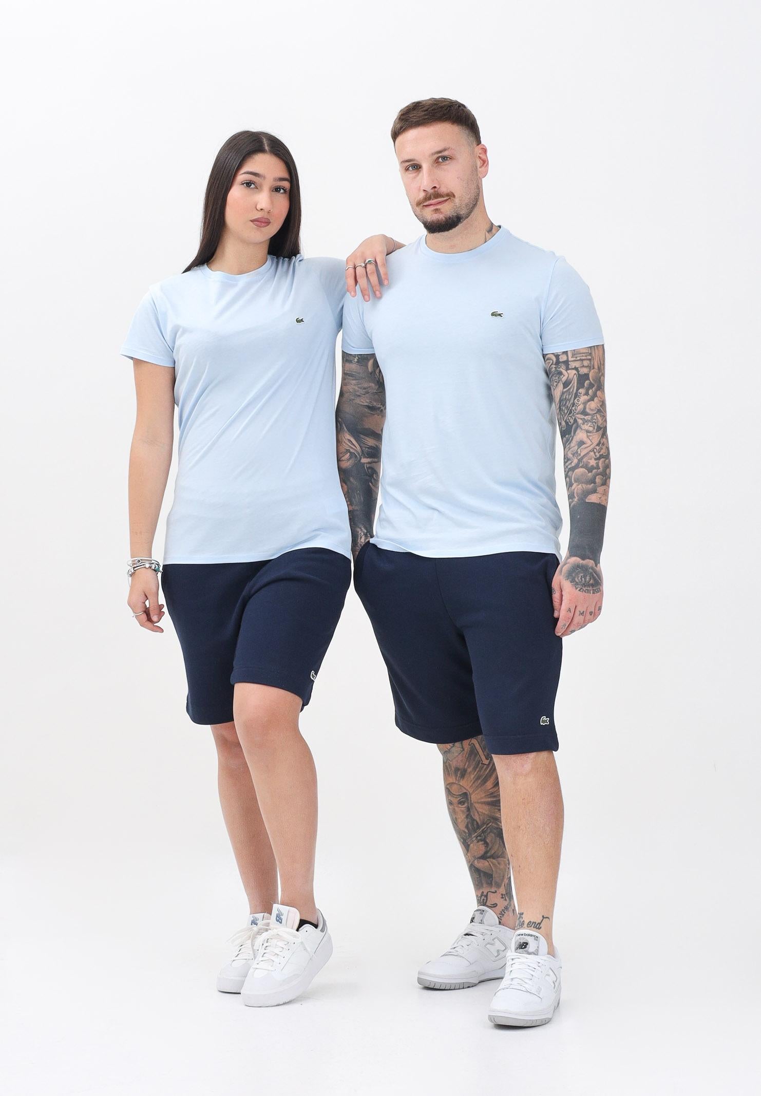 LACOSTE Shorts sportivo blu per uomo e donna con logo GH9860 166 LACOSTE 
