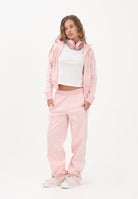 ADIDAS ORIGINALS Felpa con zip Firebird rosa da donna con dettagli in maglia all'uncinetto KD4321 . ADIDAS ORIGINALS 
