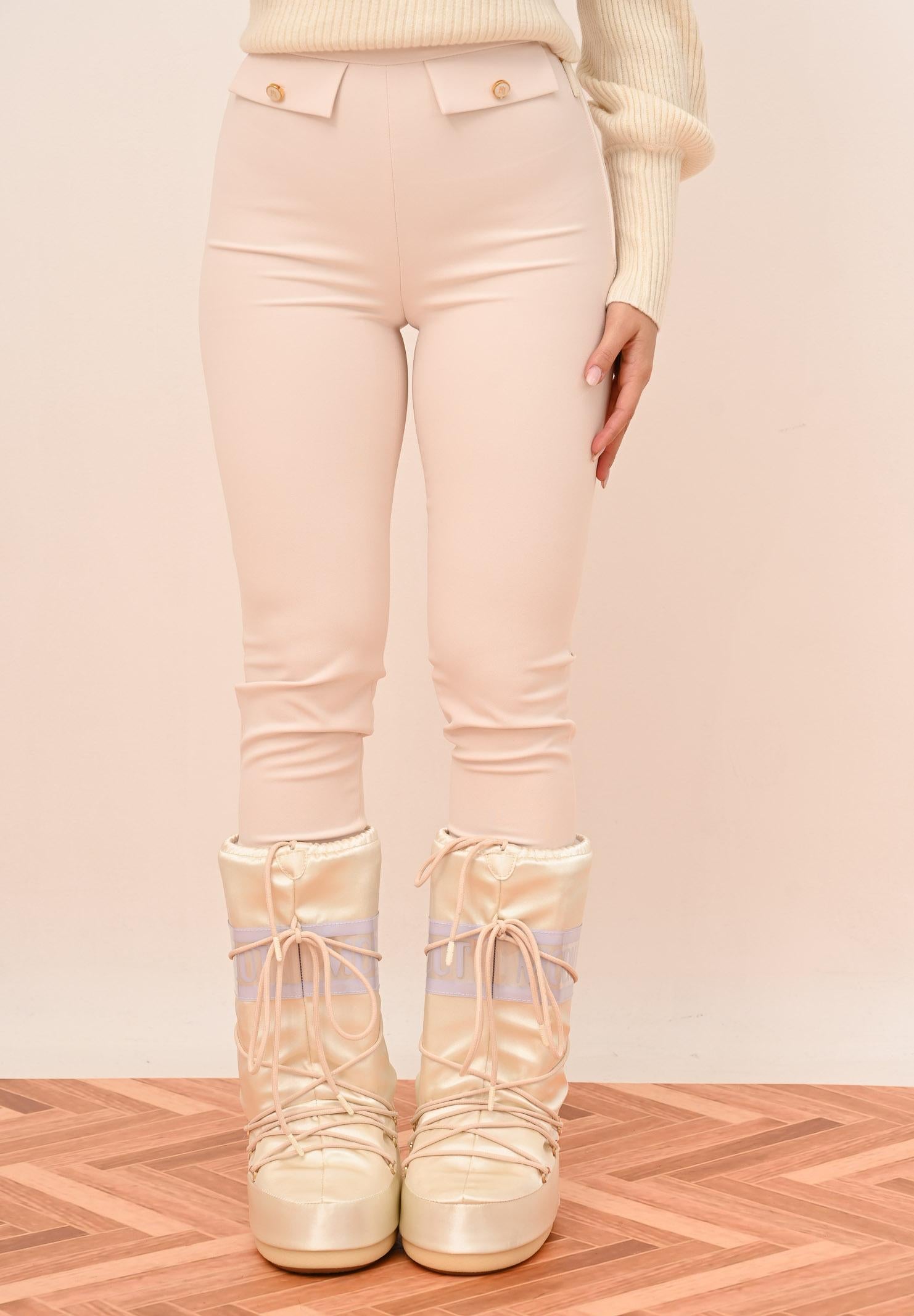 ELISABETTA FRANCHI Pantalone elegante color latte da donna in doppio crêpe PA12056E2 DZ9 ELISABETTA FRANCHI 