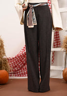 PATRIZA PEPE Pantalone palazzo marrone da donna  in tessuto strutturato con effetto bottonato 2P1700A646 FG48 PATRIZIA PEPE 