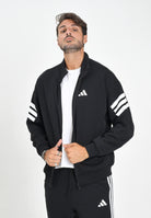 ADIDAS PERFORMANCE Felpa con zip Future Icons 3-Stripes nera da uomo JD4885 . ADIDAS PERFORMANCE 