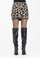 AKEP Gonna corta beige da donna con stampa animalier GOKD11007 V1 AKEP 