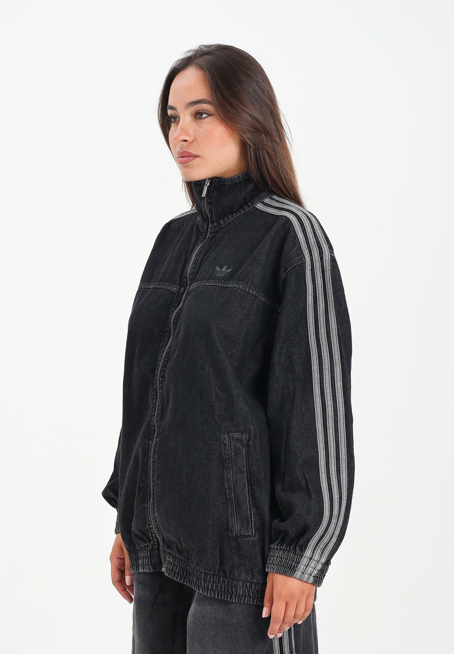 ADIDAS ORIGINALS Giubbotto di jeans Adicolor Denim Adilenium in denim nero da donna JY2897  ADIDAS ORIGINALS 