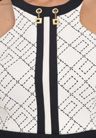 ELISABETTA FRANCHI Top elegante panna da donna con stampa logo TOS0156E2 EF1 ELISABETTA FRANCHI 