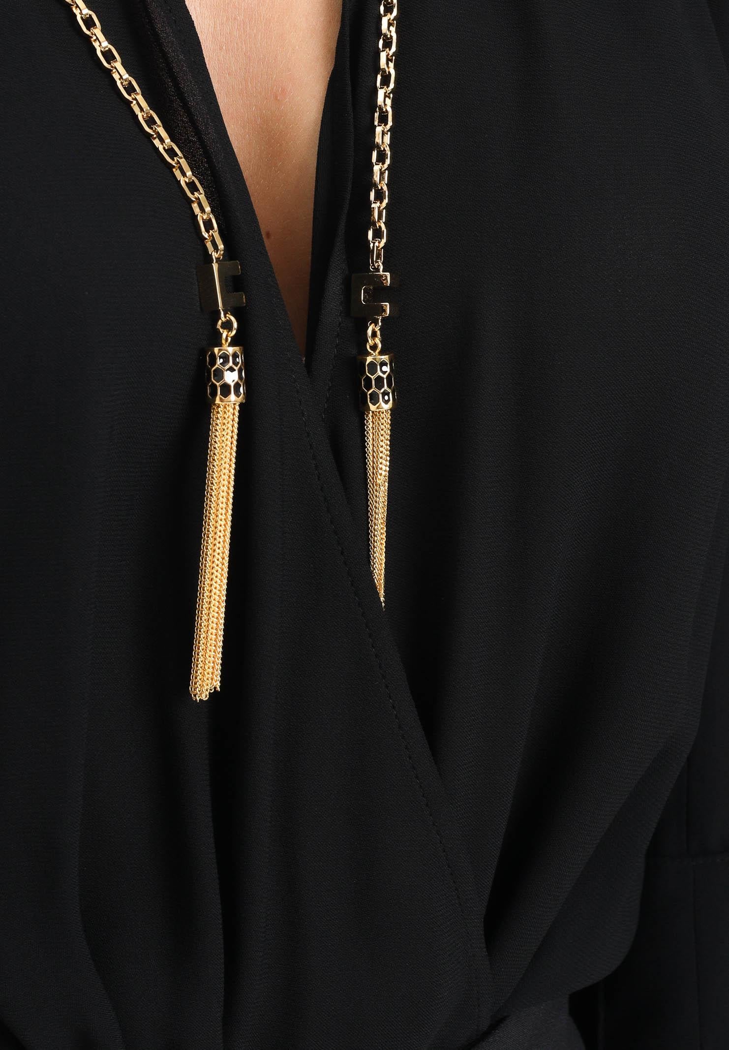 ELISABETTA FRANCHI Body nero da donna con dettagli gioiello CB00557E2 110 ELISABETTA FRANCHI 