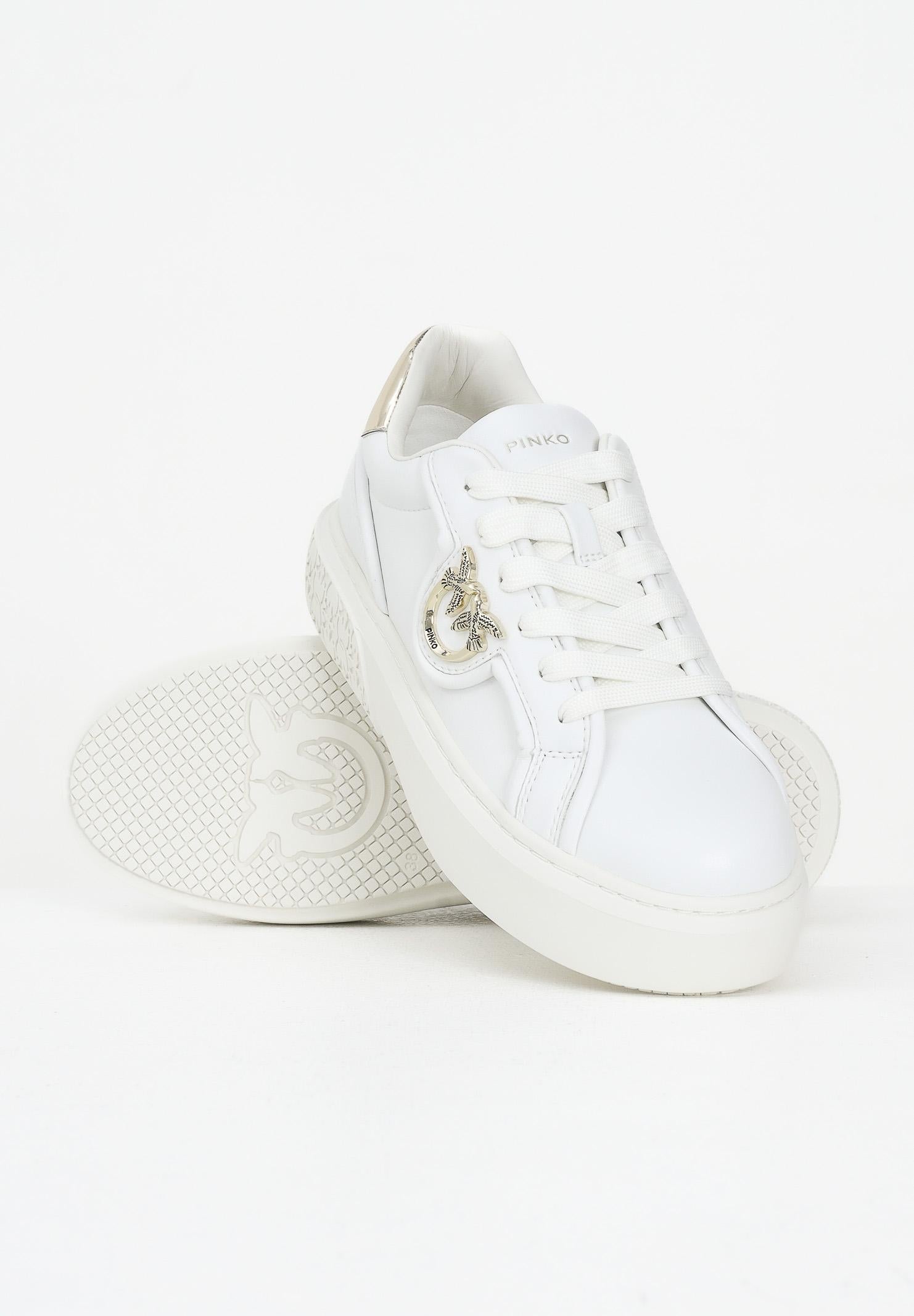 PINKO Sneakers bianche da donna con logo Pinko Love Birds SS0041P087Z1B  PINKO 