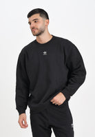 ADIDAS ORIGINALS Felpa girocollo Essentials Fleece Long Oversized Crew nera da uomo IY1834  ADIDAS ORIGINALS 