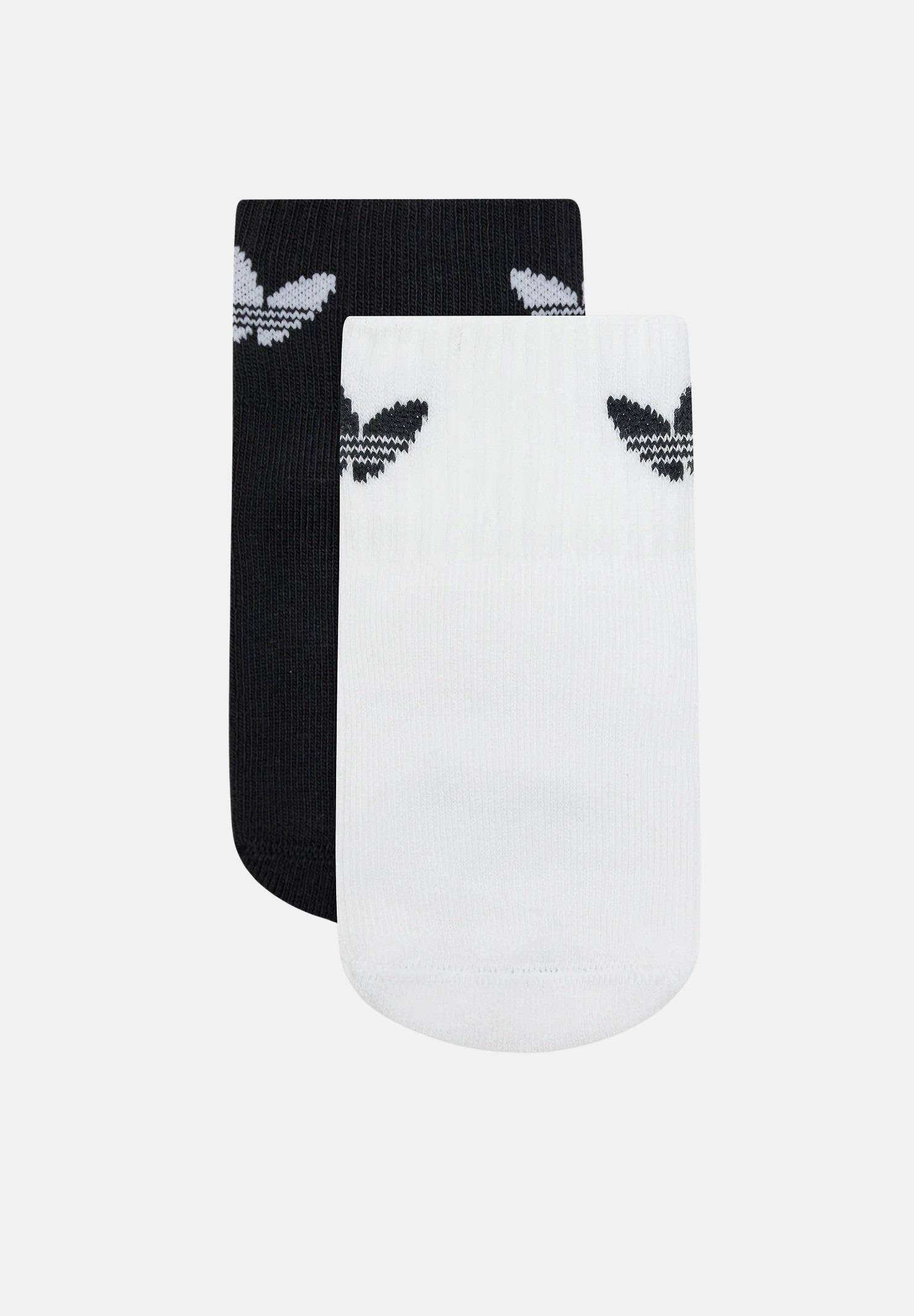 ADIDAS ORIGINALS Set composto da due paia di calzini antiscivolo bianchi e neri per bambino e bambina IQ3390  ADIDAS ORIGINALS 