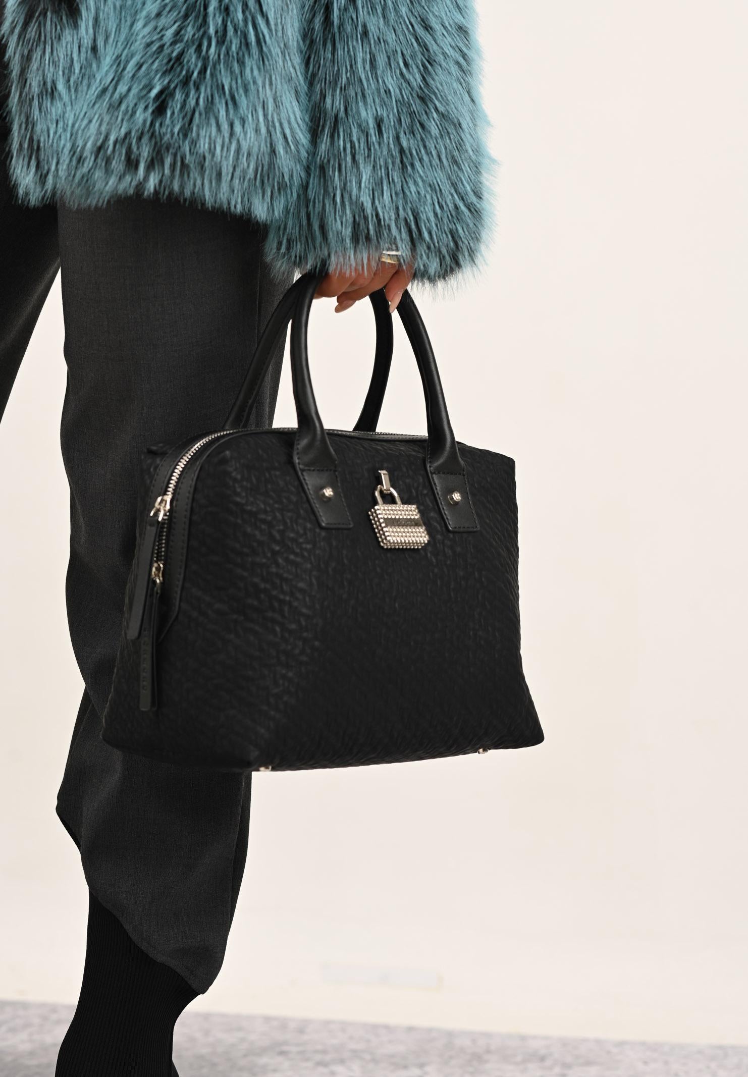 RICHMOND Borsa nera da donna con lucchetto e logo RWA25195BO BL RICHMOND 