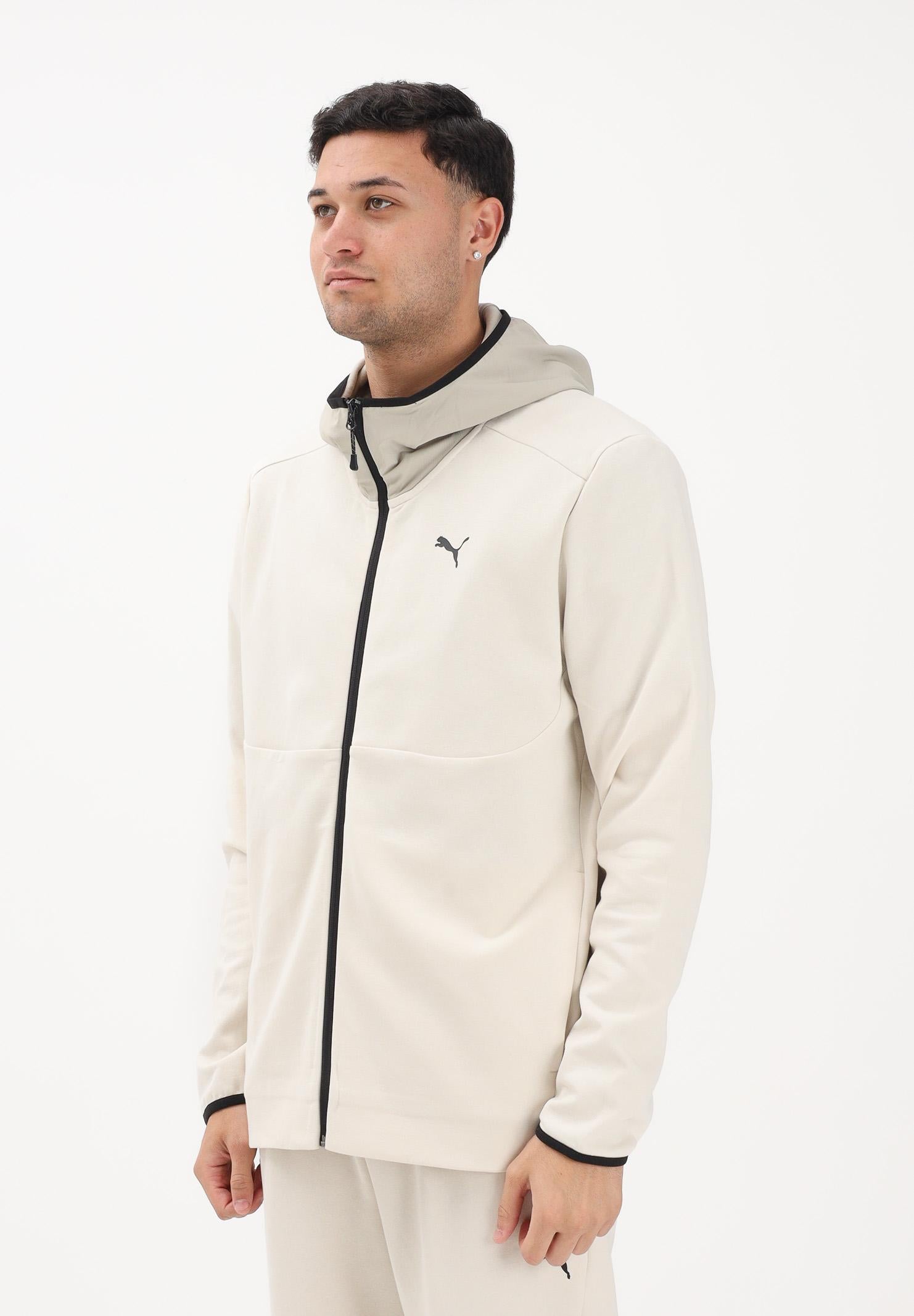 PUMA Felpa con zip PUMA TECH panna da uomo 692185 87 PUMA 