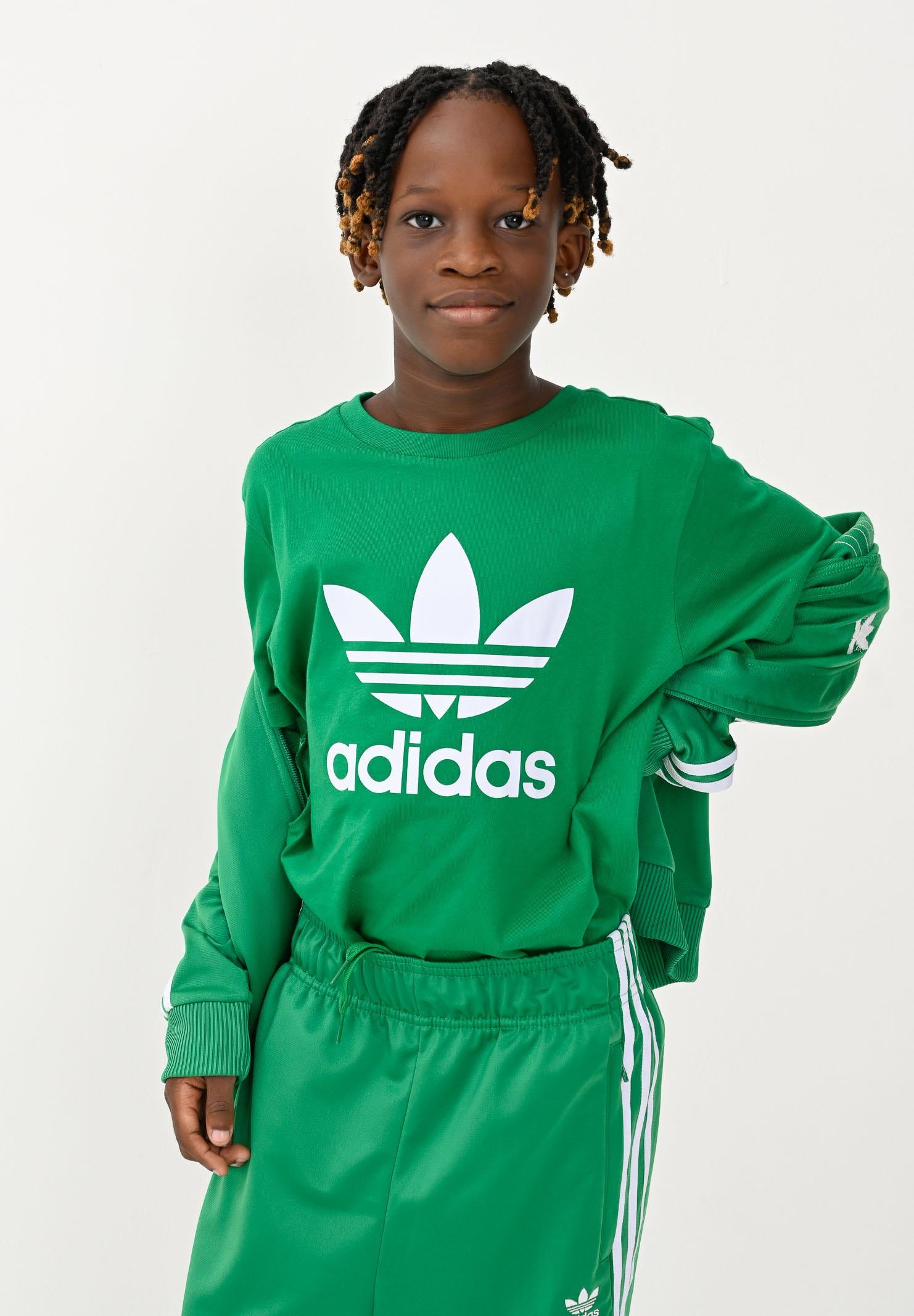 T-shirt a manica corta Trefoil verde per bambino e bambina IY4003 . ADIDAS ORIGINALS 