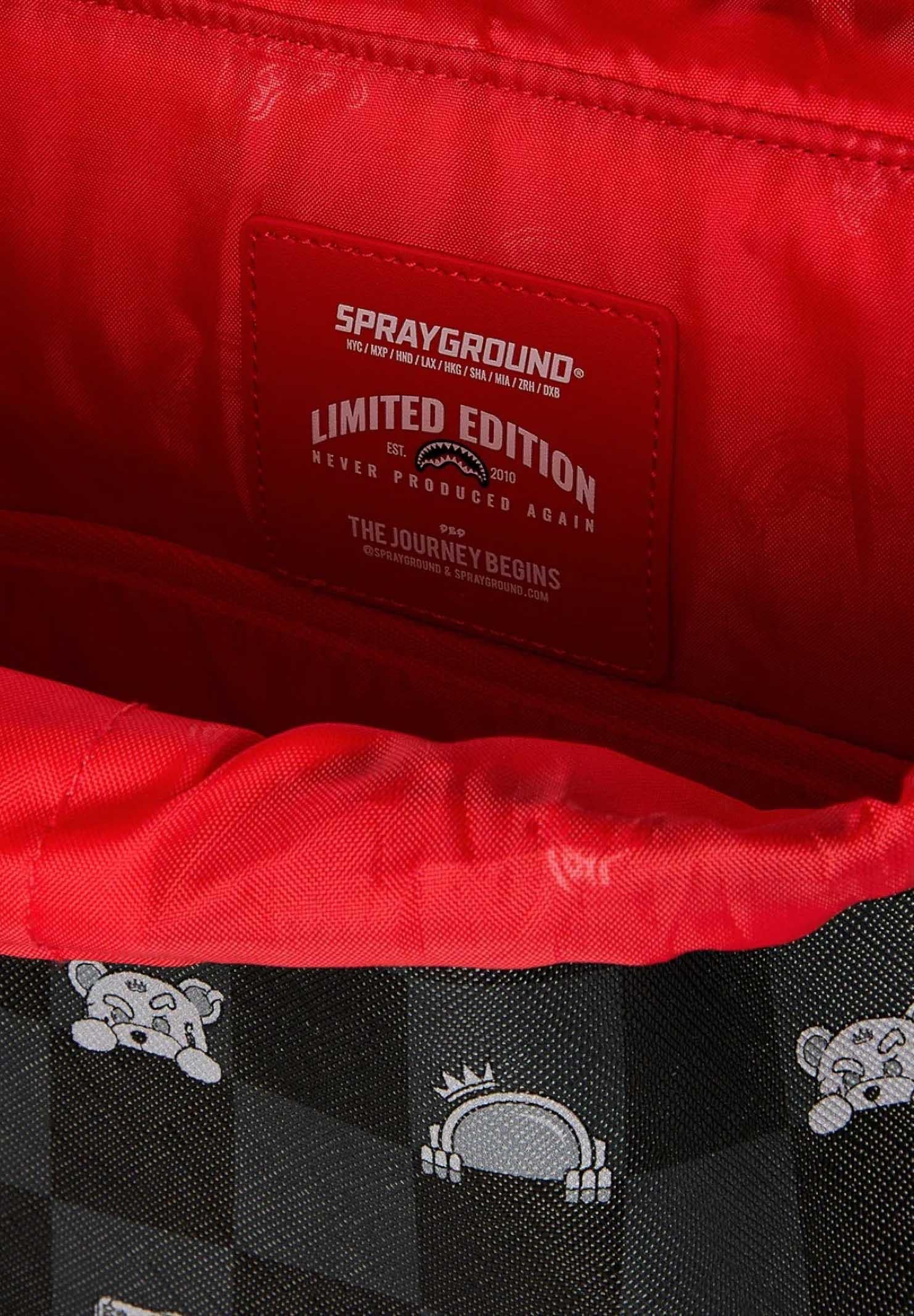 SPRAYGROUND Zaino GRAY PEEKING CHARACTER CHECK MONTE CARLO nero per uomo e donna 910B8909NSZ . SPRAYGROUND 