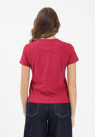 TOMMY JEANS T-shirt a manica corta bordeaux da donna con logo DW0DW21842 VLC TOMMY JEANS 
