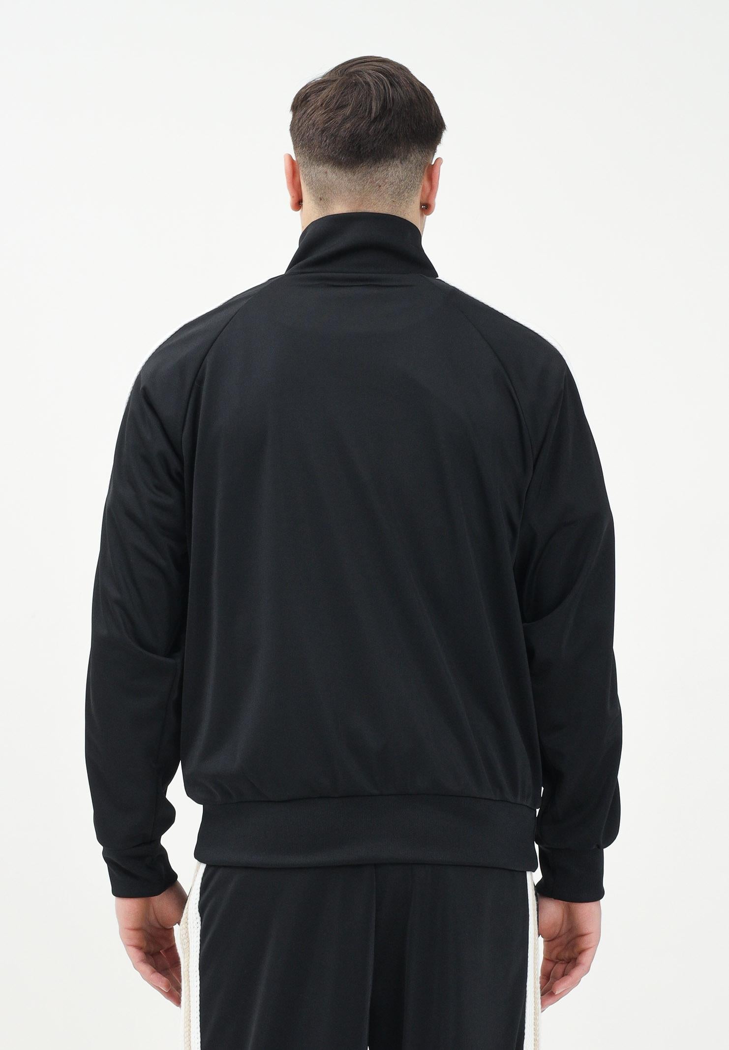 BARROW Felpa con zip nera per uomo e donna rifinita da bande a contrasto S5BWUAJK069 110 BARROW 