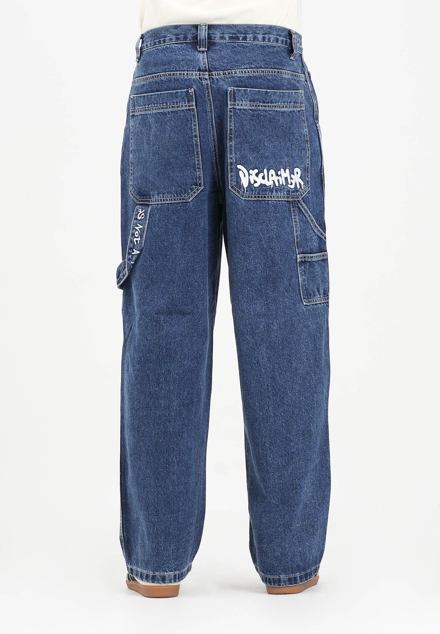 DISCLAIMER Jeans in denim blu da uomo con logo sul retro 25IDS55146 BL DISCLAIMER 
