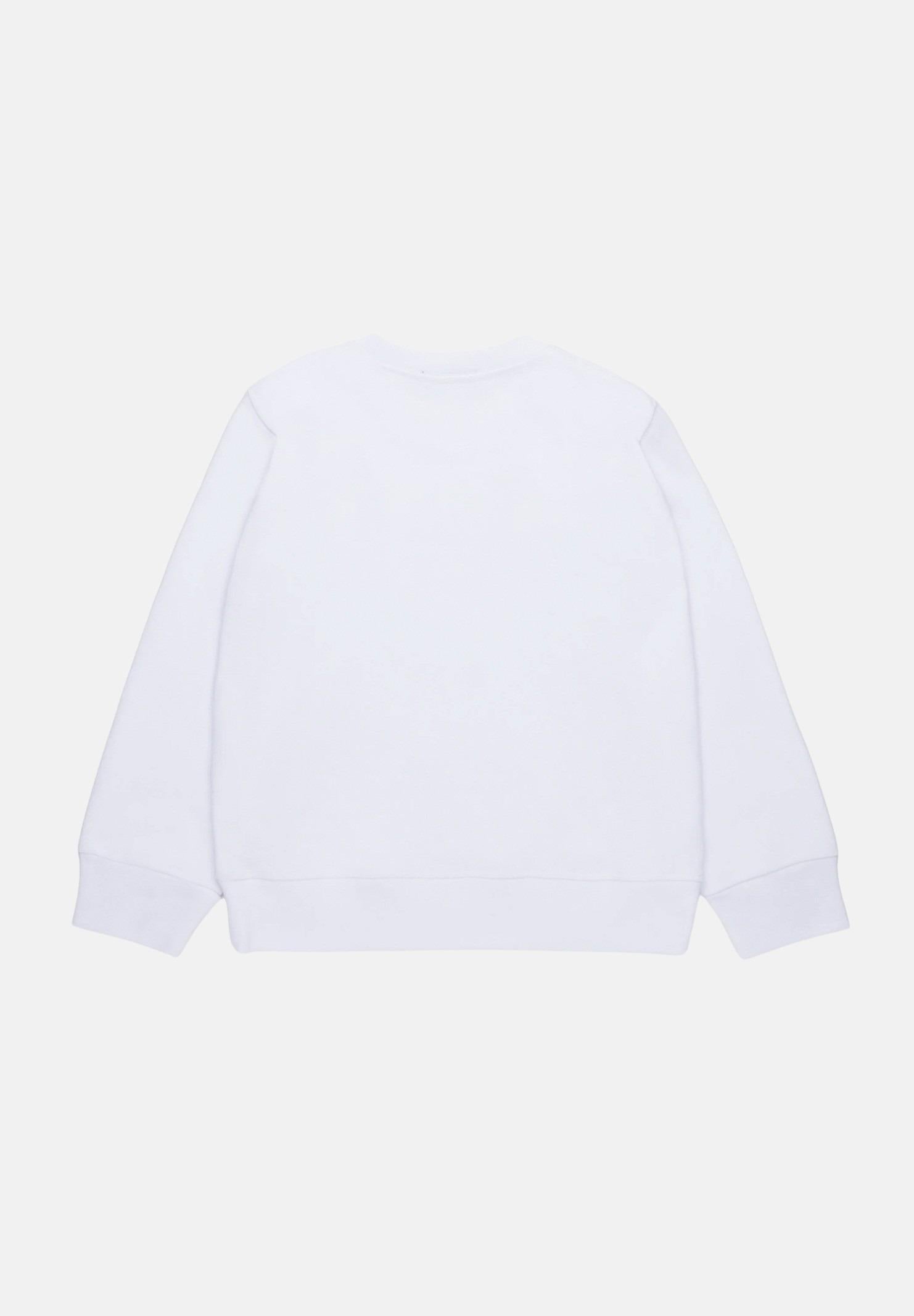 Felpa girocollo bianca per bambino e bambina con grafica Cowboy Pizza DQ2977D0094-B DQ100 DSQUARED2 