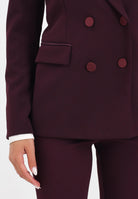 VICOLO Giacca doppiopetto bordeaux da donna con rever in raso TF0307 FU38 VICOLO 