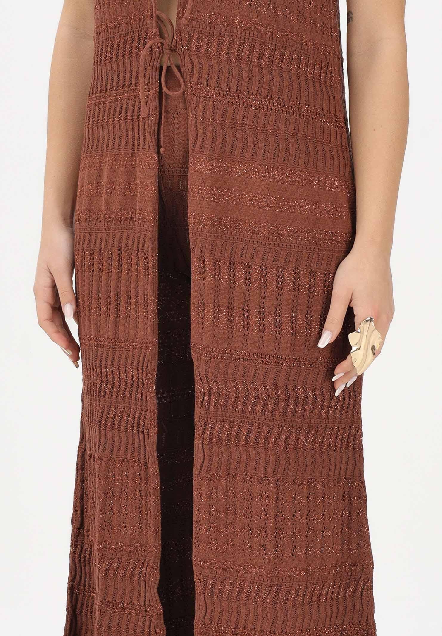 AKEP Gilet lungo marrone da donna GLKD13209 V2 AKEP 