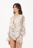 SHIT Body beige da donna con delicata fantasia floreale SH26050 NURO SHIT 