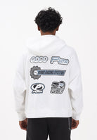 PUMA Felpa con cappuccio bianca da uomo con logo nero stampato 632078 02 PUMA 