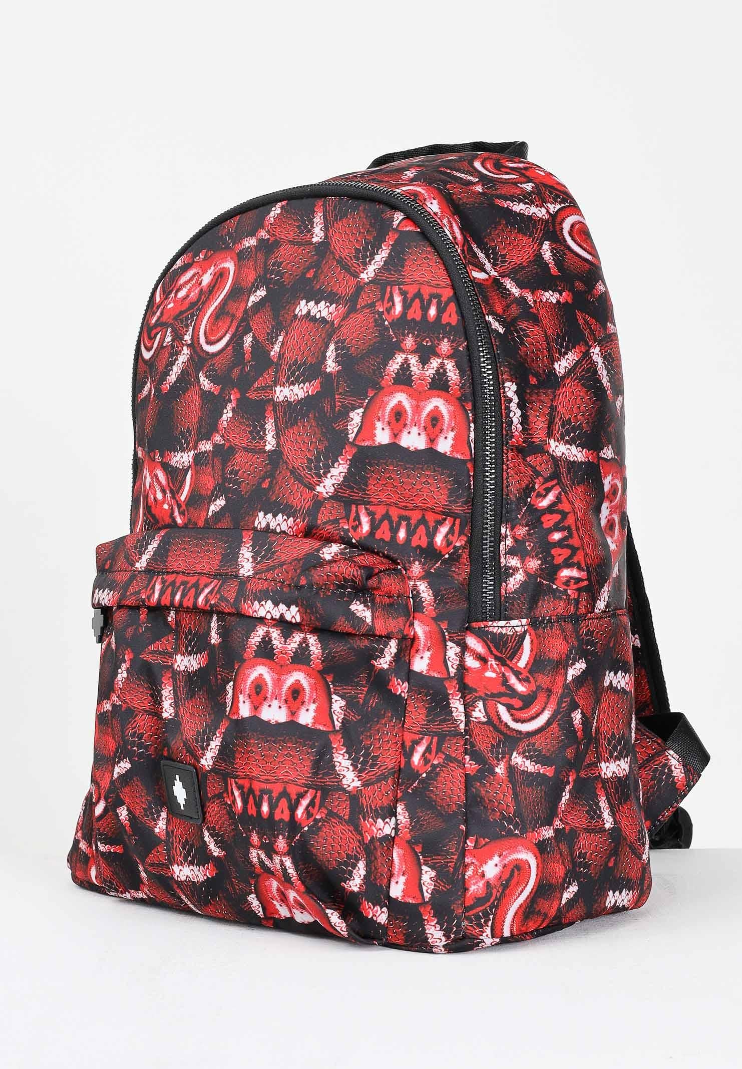 MARCELO BURLON COUNTY OF MILAN Zaino rosso per uomo e donna in tessuto tecnico con stampa all-over COMAF250112 . MARCELO BURLON COUNTY OF MILAN 