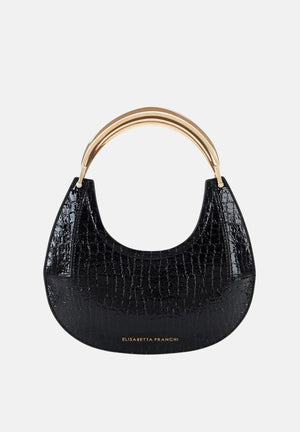 ELISABETTA FRANCHI Borsa a mano nera da donna con stampa cocco BS29A56E2 110 ELISABETTA FRANCHI 